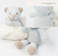 Boneka Plush MOQ Rendah, Ukuran Kecil, Pilihan Populer, Boneka Beruang, Selimut Keamanan Ramah Anak, Hewan Boneka Isi Dakron untuk Hadiah Anak