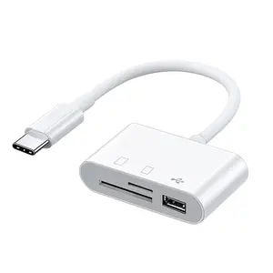 Pembaca Kartu Adaptor OTG USB Tipe C, Pembaca Kartu SD/TF Mikro USB Tipe C untuk Macbook, Ponsel Pintar, Pembaca Kabel Transfer Data U Disk