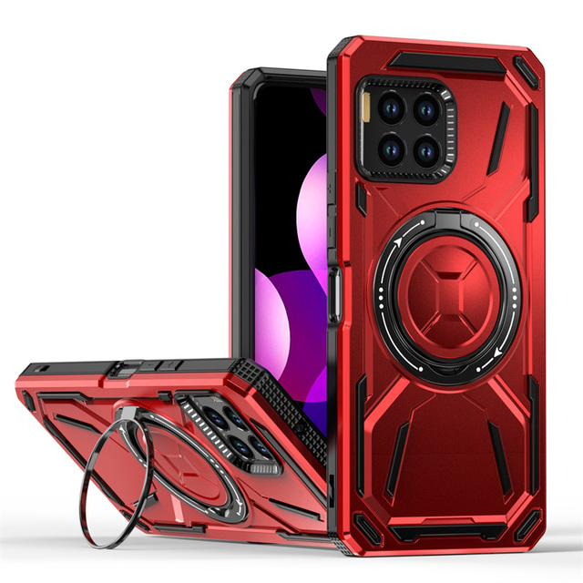 Magnetic Armor Stand Rugged Back Case for T-Mobile REVVL 7 Pro / REVVL 7 Case Wireless Charging Protection Cover