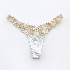 Tanga de Encaje Elástico Satinado 2025, Ropa Interior Femenina de Punto ODM, Sin Costuras, Ecológica, Talla XL, Tinte Liso - Product Image 5