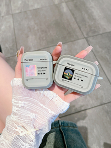 Étui personnalisé pour <span class=keywords><strong>AirPods</strong></span> avec lecteur de musique, nom de chanson personnalisé, personnalisation 1 pièce, coque grise mate pour <span class=keywords><strong>AirPods</strong></span> 1/2/3/Pro/Pro 2 - Product Image 5