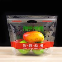 Sac d'emballage transparent personnalisé debout pour raisin citron pomme tomate carotte agriculture légumes fruits avec trou