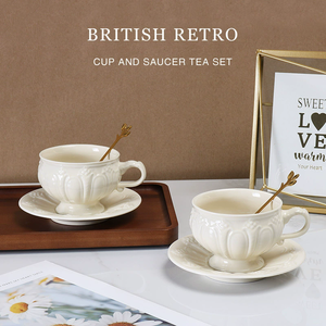 Rushed for Discount Western Relief Juego de café de porcelana Taza de té para regalos de Navidad - Product Image 4