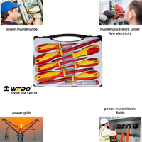 Jeu de tournevis isolés WEDO VDE - 8 pièces 1000V IEC60900 en acier Cr-V, têtes plates et cruciformes, testeur de tension