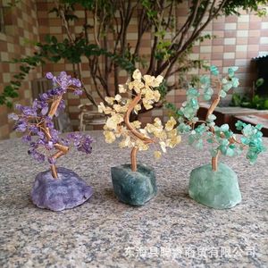 <b>Crystal</b> Money <b>Tree</b> Raw Stone Height 9-13 Cm Home Office Desk Decoration Good Fortune Prosperity Gift - Product Image 2
