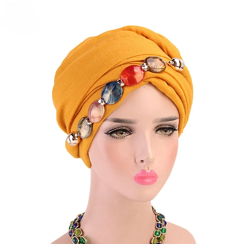 Phong cách thời trang Lady Onyx trang trí Vòng cổ Bali sợi khăn hồi giáo Đầu phi Turban Ấn Độ mũ