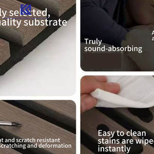 شريحة خشبية عازلة للصوت بسمك 9: ألواح صوتية حديثة للبيع بالجملة لديكور الجدار الداخلي ، قاعة مستودع بقشرة - Product Image 3