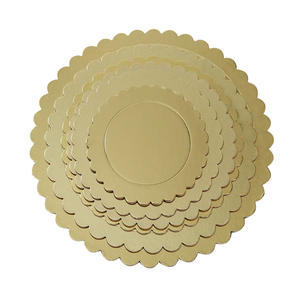 Plaques de gâteau jetables en <span class=keywords><strong>carton</strong></span> de papier <span class=keywords><strong>doré</strong></span> argenté 5 6 7 8 9 10 11 12 pouces assiettes à gâteau rondes jetables plateau de cercles - Product Image 5