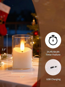 LED Flameless 3D Flickering Candle Lamp <b>Battery</b> <b>Operated</b> for Wedding Christmas Birthdays Holiday Decor - Product Image 4