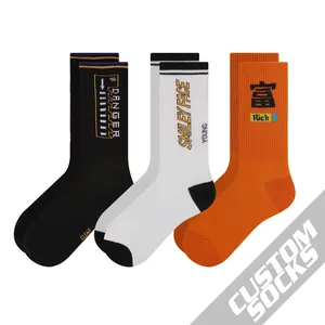 DESIGN & ÉCHANTILLONS GRATUITS Chaussettes pour hommes sur mesure avec logo personnalisé Chaussettes décontractées pour hommes en coton personnalisées