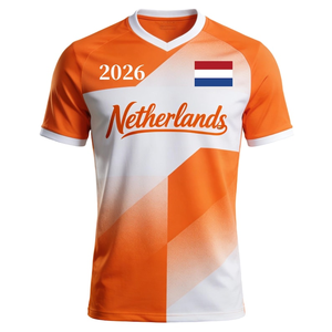 Maglietta Países Bajos 2026 Arancione e Bianca, Maglia da Calcio con Bandiera Nazionale per Tifosi Olandesi - Product Image 1