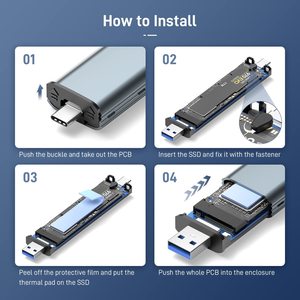 Son çıkan taşınabilir harici sabit Disk sürücü kutusu alüminyum muhafaza doğrudan eklemek çift Usb portu <span class=keywords><strong>M</strong></span>.2 NVME muhafaza kutusu - Product Image 5