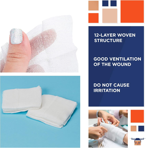 Bandages <span class=keywords><strong>de</strong></span> <span class=keywords><strong>gaze</strong></span> blanche premium désinfectante certifiée CE, extensibles et respirants, 3 x 4,1 yards, pour envelopper les plaies - Product Image 6