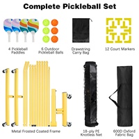 Ensemble de compétition Yangmu pour Pickleball : Raquette, filet, support et lignes de positionnement en silicone pour entraînement sportif en extérieur
