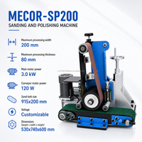 Machine de finition de surface métallique à bande abrasive de 200 mm pour l'ébavurage, le brossage, le meulage et le polissage de l'acier inoxydable