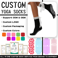 Chaussettes Pilates pour femmes à cinq doigts, antidérapantes, en coton, respirantes, antibactériennes, avec nœud Lolita numérique, mignonnes et douces, OEM, pour le yoga