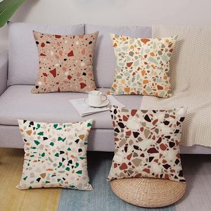 Housse de coussin décorative à motif <span class=keywords><strong>terrazzo</strong></span> coloré, 4 pièces, art moderne minimaliste, décoration extérieure pour porche et maison - Product Image 2