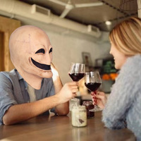 Masque en latex Alien Homme Sans Visage pour Fête d'Halloween, Masquerade Effrayante pour Adultes, Nouveauté Transfrontalière Letsfancy