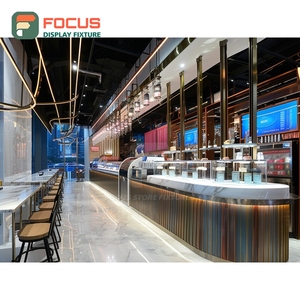 Freestanding Coffee Merchandise Display Rack Clear Glass Front Bean Display Area Roastery Product Display Rack - Product Image 2