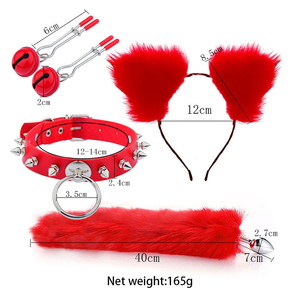 Conjunto de Bondage de 4 Piezas Fox Yamamoto, con Peluche y Aleación de Zinc, Tapones Anales, Pinzas para el Cabello, Pinzas para los Pezones, Collares - Juguetes Sexuales Suaves para Adultos - Product Image 6