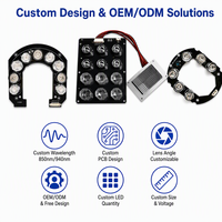 Carte PCB LED infrarouge 30W 850nm 940nm, longueur d'onde personnalisée, éclairage IR LED PCBA, usine OEM ODM pour caméra de sécurité CE RoHS