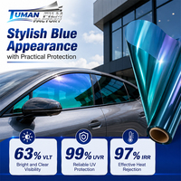 Película para Ventanas de Automóviles Tuman de Alta Transparencia, Efecto Camaleón, 63% VLT, Bloqueo de Rayos UV, Reducción de Reflejos, Rollo de Tinte PET