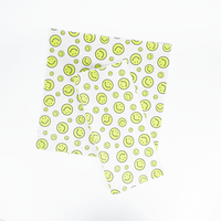 Papier enduit de PE imprimé avec un visage souriant jaune sur fond blanc, impression personnalisée, imperméable, résistant à la graisse, emballage alimentaire OEM