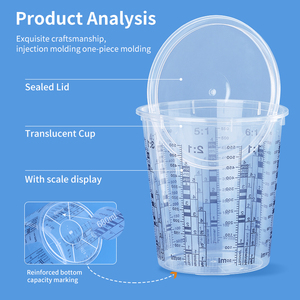 385ml 680ml 1370ml 2250ml di vernice tazza di plastica per misurare la miscela rapida tazze - Product Image 4