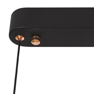Zhongshan Monike Beleuchtung Neue Nordische Luxus Schwarze LED-Kronleuchter Streifenförmige Wellenform Lineare Pendelleuchte 70W Dreifarbig - Product Image 5