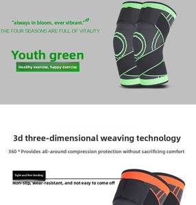 Genouillère de compression en nylon tricoté élastique avec sangles réglables pour le soutien pendant la course - Product Image 3