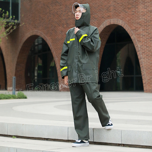 인기 판매 배달원용 고강도 PVC/니트 소재 반사 우비 세트 - Product Image 3