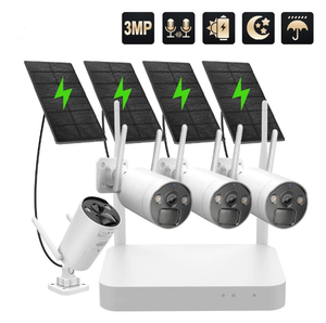 4MP 4CH 6CH 8CH an ninh Hệ thống <span class=keywords><strong>camera</strong></span> cho ngoài trời nhà thông minh không dây IP CCTV với tầm nhìn ban đêm & panel năng lượng mặt trời Pin điện - Product Image 2