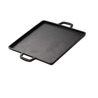 Plaque de cuisson en fonte pré-assaisonnée pour barbecue, traitée à l'huile végétale, pour cuisson extérieure, robuste, pour steak, compatible four