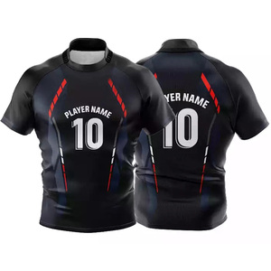 Maillots de rugby personnalisés de haute qualité, respirants, à séchage rapide, tissu anti-humidité, maillot d'équipe avec logo, numéros et noms - Product Image 1