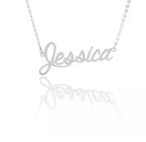 Colliers faits à la main en argent sterling, pendentif avec le nom de "jessie", cadeau d'anniversaire pour elle