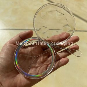 ISMAN Luxury 10g Pot de fard à paupières rond entièrement transparent argenté laser, pot de highlighter holographique scintillant, vente en gros, marque privée - Product Image 3
