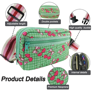 Riñonera de neopreno con estampado personalizado, riñonera portátil para deportes al aire libre, bandolera para teléfono con cremallera, <span class=keywords><strong>Mini</strong></span> cinturón, cosméticos, riñonera Lulu - Product Image 4