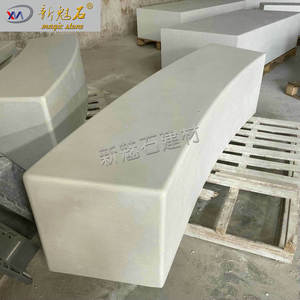 Nouveau banc en ciment GRC personnalisé Magic Stone, 3 cm d'épaisseur, préfabriqué en béton, style moderne minimaliste pour patio - Product Image 1