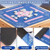 Tapis de jeu de mahjong coloré en caoutchouc antidérapant, motif floral vert, violet, rose, tapis de mahjong personnalisé en néoprène pour jeux de mahjong, poker