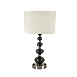 Lámpara de Mesa de Diseño con Bola de Cristal Negra y Base de Hierro Niquelado para Decoración de Escritorio de Hotel, Iluminación Interior - Product Image 1