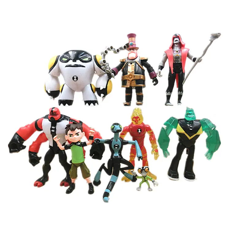 ROXGOCT 9 peças Ben 10 Novas figuras de ação de alta qualidade Protetor da Terra família Brinquedos Brinquedo Pvc 3-12cm Saco Opp Ce Unisex