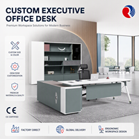 Bureau de direction, table de bureau, mobilier de bureau moderne et luxueux pour usage professionnel