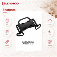 ANMCO Fabriqué en Chine Boucle de déverrouillage centrale en plastique à 3 points de 1 pouce pour poussette