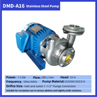 DMD-A16 2 HP pompa isap cairan kimia tahan suhu tinggi Pompa Air baja tahan karat sentrifugal elektronik untuk PCB
