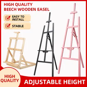 Professional H-Frame Wood Easel Adjustable Wooden Artist Painting Floor Easel Stand Sketch Easel Display Stand