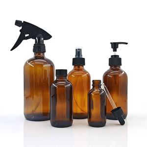 Pedido <span class=keywords><strong>Urgente</strong></span>: Botella de Vidrio Transparente Redonda Tipo Boston con Tapa de Baquelita de 1/2oz-32oz, con Gotero y Acabado Mate para Crema para el Cuidado de la Piel - Product Image 3