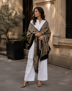 Designer Embroidered Digital Print Viscose Winter Shawl Long Fringe Soft Warm Breathable Durable Traditional Scarf for Casual - Product Image 3