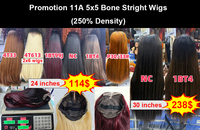 Promoción de $114 Letsfly, Cierre de Encaje 5x5, Cabello Virgen Natural Liso 11A SDD, Pelucas de Cabello Humano en Colores 4T613, 4T33, 1BT99J, Peluca Larga