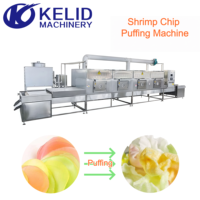 Machine à fabriquer des snacks soufflés entièrement automatique, à cuisson rapide et efficace, grande capacité, pour chips de crevettes, machine à souffler par micro-ondes