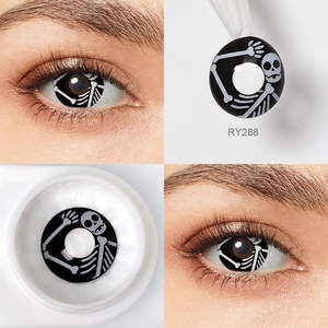 Pseyeche lentes de contato estampadas, lentes de contato coloridas, cosplay anime de diâmetro e cor de sorriso, dia das bruxas, lentes de contato coloridas - Product Image 6